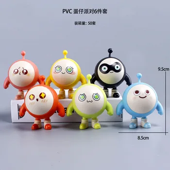 Anime desene animate Emoticoane Ou Partid Papusa Figura Ornamente din PVC cu 6 Piese Set de Inova Decor Masina Masina Centrală de Control Ornamente