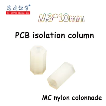 100buc M3*10mm PCB izolarea coloanei de nailon coloane hexagonale dublu gaură rotundă pilon pad coloana