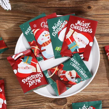 100buc Mos craciun Cookie Fierbinte Sigila Pungi Pentru Manual Bomboane Nuga Biscuit Ambalaj de Crăciun, de Anul Nou Decor Petrecere