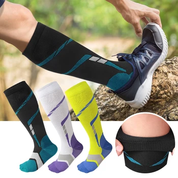 1Pair Compresie Sosete Pentru Barbati Femei Picior de Sprijin Întinde Sport Șosete de Funcționare Golf Fotbal Tub Lung Șosete Pentru Ciclism în aer liber