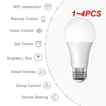 1~4 BUC Alb Rece Culoare Lampă Tuya Wifi Smart Voice Control cu Led-uri de Control de la Distanță de Către Alexa Acasă Lumina Bec
