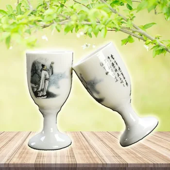 2 BUC/Lot Stil Chinezesc Mini Cupă 20ML Ceramice Pahar de Vin Acasă Retro Lichior Albastru Și Alb Portelan Cana