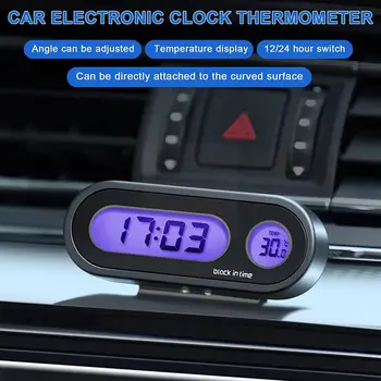 2 In 1 Auto Ceasuri Masina Ceas Termometru Digital de Timp WatchLuminous Digital LCD Backlight Accesorii Auto Styling C2M8