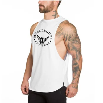 2020 Brand de îmbrăcăminte Mens Fitness Rezervor de Top Stringer Musculare Baieti Culturism tricou fără Mâneci Vesta Antrenament Săli de sport Maiou