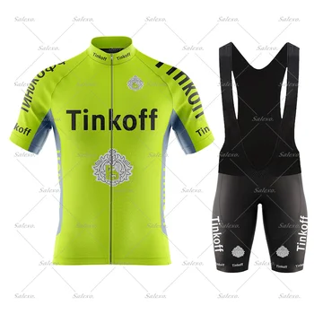 2023 Tinkoff Saxo Bank Maneci Scurte Ciclism Jersey Set Bărbați Bicicleta Road Bike Tricou MTB Maillot Ropa Ciclismo Ciclism de Îmbrăcăminte
