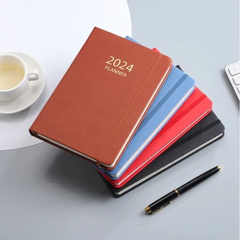 2024 A5 Engleză Program Planner Banda Elastica Notebook Curea Carte Notebook