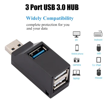 3 Porturi USB 3.0 Hub Splitter Adaptor Extender de Mare Viteză U Disc Reader Transfer de Date Splitter Adaptor Pentru PC, Laptop