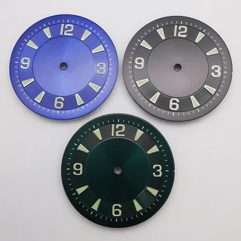 33.5 mm luminos albastru negru verde steril cadran de ceas se potrivesc NH35 Miyota 8215 ETA 2836 mișcare 2824