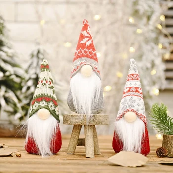 3PCS Gnome Crăciun Păpușă fără Chip Pădure Bătrân Natal Ornament Noel Decoratiuni de Craciun pentru Casa Cadouri de Anul Nou Navidad