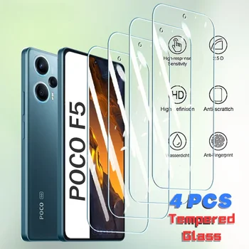 4buc Sticlă Călită Pentru Xiaomi POCO F5 X5 F4 X4 F3 X3 GT Pro Ecran Protector Pentru POCO F5 X5 Pro X5Pro F5Pro Capac de Sticlă de Film