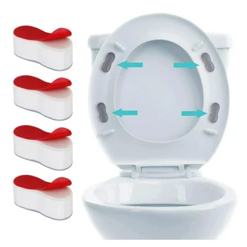 4BUC Toaletă Seat autoadezive, Toaletă Dopuri Capac de Toaletă cu Scaun Tampon Distanțiere de Fixare Pentru Bideu