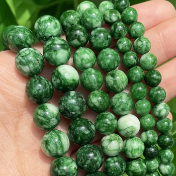 6, 8 și 10mm Verde jad-ul Piatră Naturală Pierde Runda Margele Spacer pentru lucru Manual Bijuterii Bratari DIY Accesorii 15