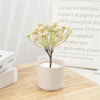 6pcs/buchet Artificial Buchet Crizanteme PVC Planta Verde Aranjament de Flori Acasă Decorare Nunta