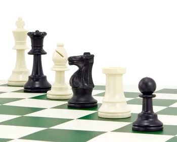 97mm Rășină Set de Șah 51cm tablă de Șah 90% Plastic Piese de Șah și Verde Roll-up Vinil Tabla de Sah, Tabla de Joc