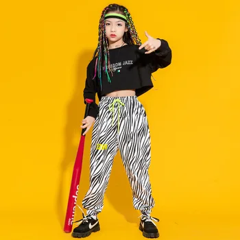 Adolescente Haine Hip Hop Fata Hanorac Pantaloni Set Copii de Jazz, Street Dance Costum de Bal Imbracaminte Copii Sport Costume de 3-16Y