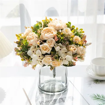 Artificiale Flori de Bujor pentru Casa si Birou, Decorare, Decorare Nunta