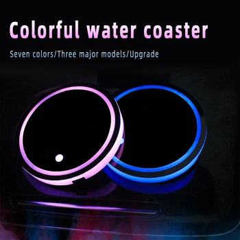 Auto Styling 7 Culori LED Suport Băuturi Apă Coaster Cupa Mat Emblema Pad Inteligent de iluminare pentru Toyota 4WD Logo-ul AURIS HILUX PRIUS