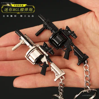 Battle Royale Joc Periferice Full Metal Pandantiv Mini Aliaj Arma Model de Lansator de Grenade Breloc 7cm Decor Cadou de Ziua de nastere