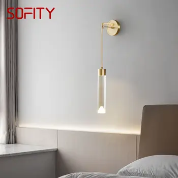 BELLE Modern de Aur Alamă Lampă de Perete LED 3 Culori de Epocă de Creație Tranșee Lumina pentru Acasă de Pat Cameră Decor