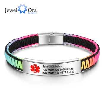 Bijuterii personalizate de Alertă Medicală ID Bratari pentru Femei Barbati Personalizate din Oțel Inoxidabil Gratuit Gravare Diabet Bratara (BA102891)