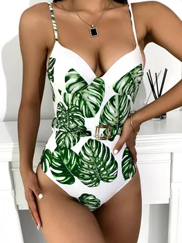 Bodycon Sexy Strâns-Piele de Îmbrăcăminte pentru Femei portjartier Design la Modă Costum dintr-O Bucata, 2023 Nou Tipărite de costume de Baie Beach Resort