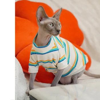 Cat de îmbrăcăminte Dezbrăcat Haina Pentru Pisica Sphynx Vesta din Bumbac Pisica fara par Moale T-Shirt Câine Pisici Devon Rex Haina de Vară de Primăvară Uza