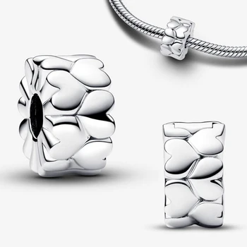 Cel mai bun-de vânzare 925 sterling silver Charm inima clip brățară DIY moda feminina temperament rafinat farmec bijuterii de lux cadouri