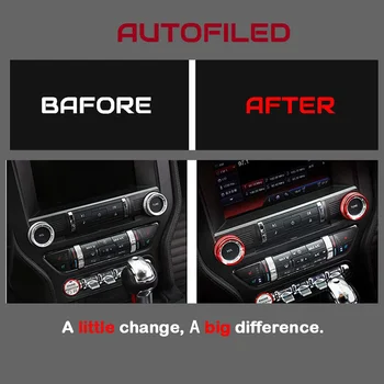 Consola centrala Audio Faruri Buton Inel Decorativ de Interior Buton de Inel Accesorii Auto pentru Ford Mustang 15-20 Albastru