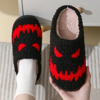 Cupluri Papuci de Casa pentru Halloween Iarnă pentru Bărbați Papuci de Femei Cald Papuci de casă Moda Confortabil de Pluș, Papuci de Non-alunecare Pantofi