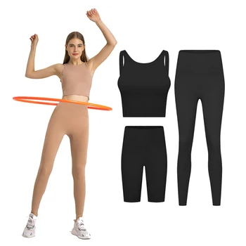 Femeile Activewear Tinuta De Mare Elastic Talie Jambiere De Yoga Sport Rezervor De Top Cu Pantaloni Scurți Doamna Haine De Antrenament Fără Sudură De Fitness Set