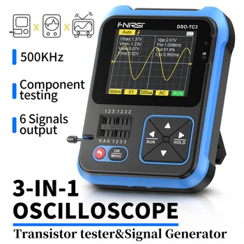 FNIRSI DSO-TC3 Digital Osciloscop Generator de Semnal 500kHz lățime de Bandă de 10MS/s Rata de esantionare de Sprijin Dioda Tranzistorul LCR Detecta