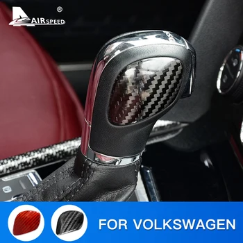 Foarte Greu de Fibra de Carbon pentru VW Volkswagen Polo, Golf 6 7 Jetta Passat B6 B5 B7 B8 CC Touareg Tiguan Beetle Schimbătorului de Viteze Autocolant