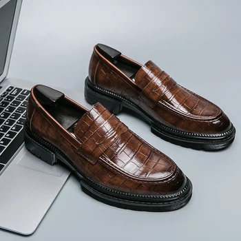 Formal Mocasini Pantofi pentru Bărbați PU Stone Model cu Talpă cu Toc mic Anti-Alunecare de Afaceri Formale Pantofi Clasic Barbati Pantofi de Banchet