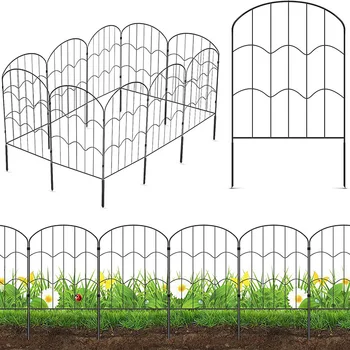 Gard De Fier Curte Cu Grădină Gard Decorativ Barieră De Frontieră Peisaj În Aer Liber Pat De Flori, Garduri Metalice Garduri Decor Acasă