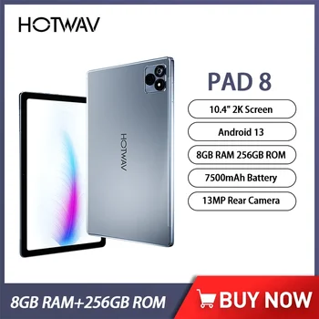 HOTWAV Pad 8 Comprimat 10.4 Inch 2K Octa-Core, 8GB RAM+256GB ROM Unisoc T606 Telefon Pad 13MP, Android 13 7500mAh 4G LTE Tablete PC