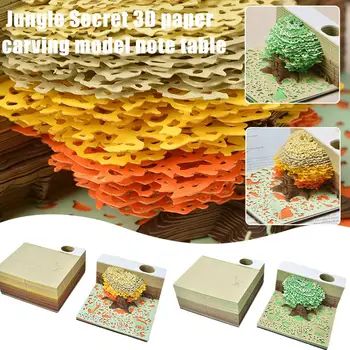 Jungla Secret 3D Hârtie Sculptură Model de Notă Tabelul de Artă Notepad Birou Birou Transparent Acasă Lipicios Ornamente Decor Note I0N5