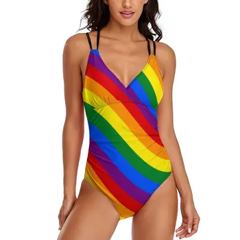 LGBT Curcubeu costum de Baie Sexy Gay Pride Pavilion Costume de baie One Piece Body Piscină Push-Up de Design Costum de Baie pe Plajă, îmbrăcăminte de Mari Dimensiuni