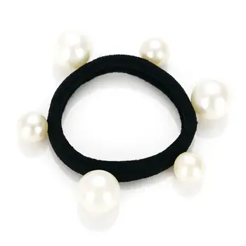 M6CC Moda Femei Elastice Hairband Perla Neagra Eleganta Accesorii de Par Banda de Cauciuc