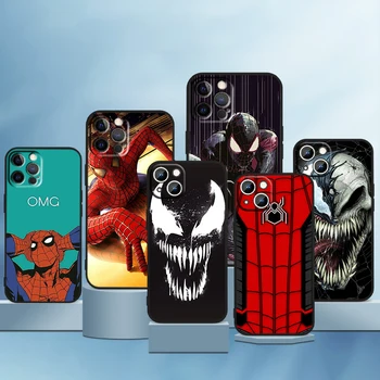Marvel Veninul Spiderman Pentru Apple iPhone 14 13 12 11 Pro Max Mini XS Max X XR 7 8 6 Plus 5S Silicon Negru Moale Caz de Telefon Fundas