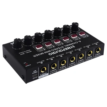Mini 6-Canal Audio Stereo Mixer Instrument Muzical Mixer Electric Vânt/Chitara Electrica/Electronica Pian/Tobe Mixer