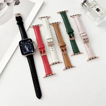 Moda Slim Simplu Manșeta din Piele pentru Apple Watch 4 5 6 7 8 Ultra SE Elegant Curea de Ceas pentru iWatch 38 40 41 42 44 45 49mm