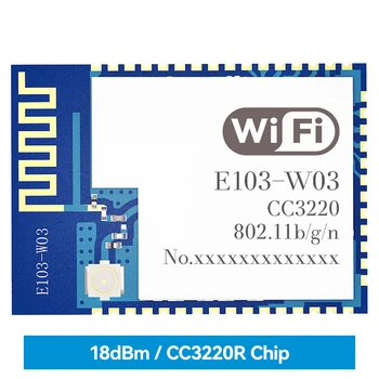 Modulul Wifi CC3220R 2.4 GHz 18dBm SMD COJXU E103-W03 LA Comanda MQTT Modbus TCP UDP Websocket Conecta TSL/SSL 4 Cum STA