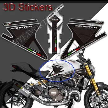  Motocicleta Autocolante, Decalcomanii de Combustibil gazos Ulei Kit Genunchi Protecție Rezervor Tampon de Prindere Pentru Ducati Monster 1200 R 1200SDescription: Cond