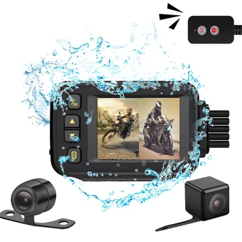 Motocicleta Camera Dual Lens DVR Motocicleta Video Recorder impermeabil Viziune de Noapte Dash Cam