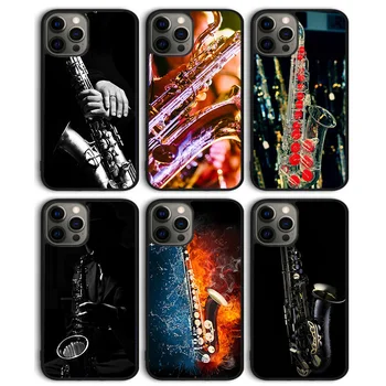 Muzica saxofon Telefon Caz Capacul din Spate pentru iPhone 15 SE2020 14 13 11 12 Pro Max mini XS XR X 8 Plus 7 6S Shell Coque