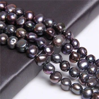 Negru Natural Perle Baroc Margele Vrac Pepite de apă Dulce Rundă de Cartofi Butonul de Monedă Perle Pentru Bijuterii DIY Face 14