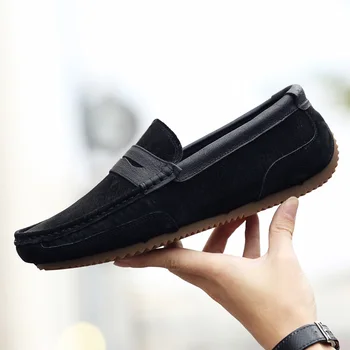 Noul Brand De Lux Barbati Mocasini Încălțăminte Handmade Alunecare Pe Pantofi Pentru Barbati Kaki Gri De Mers Pe Jos Driver Pantof Om Cauciuc Apartamente Pantofi Bărbați