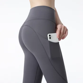 Nud Pantaloni de Yoga pentru Femei Talie Mare Hip Lift Extern Uzura de Fitness Pantaloni Stramti de Funcționare de Formare Sport LLuluLemons Pantaloni