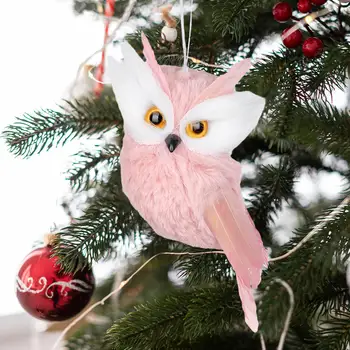 Owl crăciun Ornamente Simulat Pene de Bufniță Pandantiv pentru Petrecerea de Craciun
