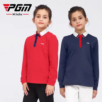 PGM Golf Fete Camasi cu Maneci Lungi de Toamnă și Iarnă Golf Uzura pentru Copii Facultate Tricou Moale YF454/YF549